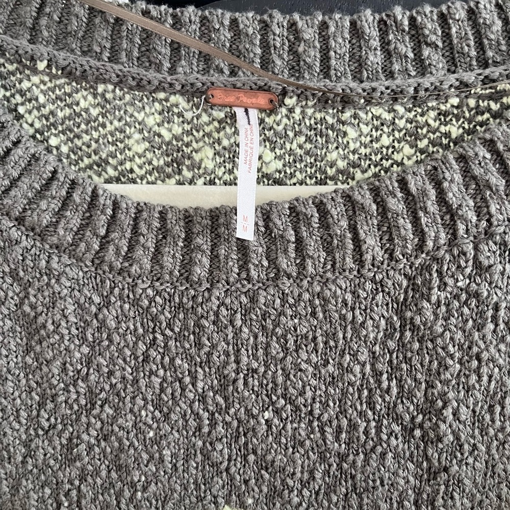 Free People In Bloom Sweater Luminary Olive Combo Sz Medium - Picture 5 of 8